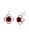 Maxcolor Silver 3.00 Ct. Tw. Lab-grown Ruby Drop Earrings