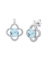 Maxcolor Silver 3.20 Ct. Tw. Aquamarine Drop Earrings In Metallic