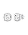 Maxcolor Silver 3.30 Ct. Tw. Lab-grown White Sapphire Stud Earrings In Metallic