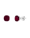 Maxcolor Silver 4.50 Ct. Tw. Lab-grown Ruby Studs In Red