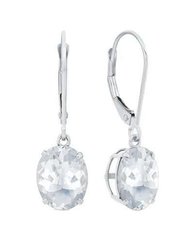 Maxcolor Silver 5.50 Ct. Tw. White Topaz Dangle Earrings