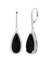 Maxcolor Silver 6.00 Ct. Tw. Onyx Quartz Earrings In Metallic