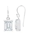 Maxcolor Sterling Silver 6.50 Ctw Emerald-cut White Topaz D