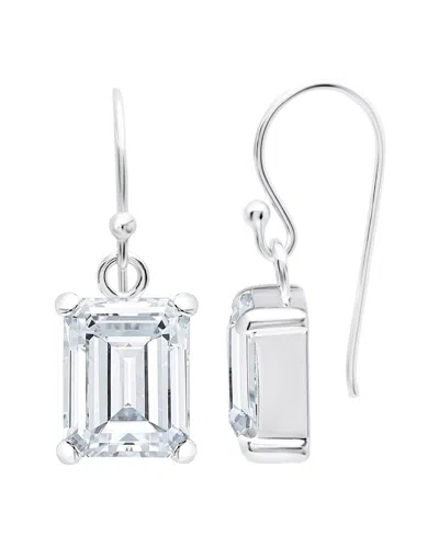 Maxcolor Sterling Silver 6.50 Ctw Emerald-cut White Topaz D