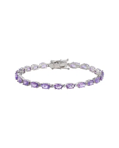 Maxcolor Silver 9.40 Ct. Tw. Amethyst Tennis Bracelet In Red
