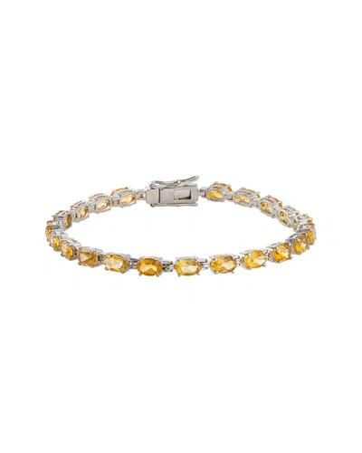 Maxcolor Silver 9.40 Ct. Tw. Citrine Tennis Bracelet In Multi