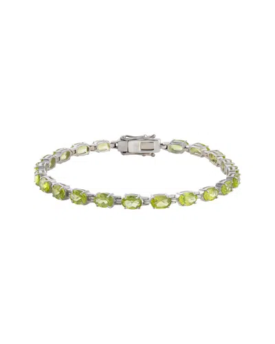 Maxcolor Silver 9.40 Ct. Tw. Peridot Tennis Bracelet In Orange