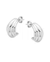 Maxcolor Silver Dangle Earrings In Silver