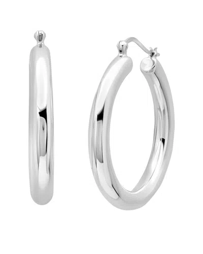 Maxcolor Silver Dangle Earrings In White