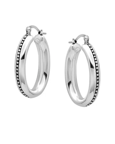 Maxcolor Silver Dangle Earrings In White