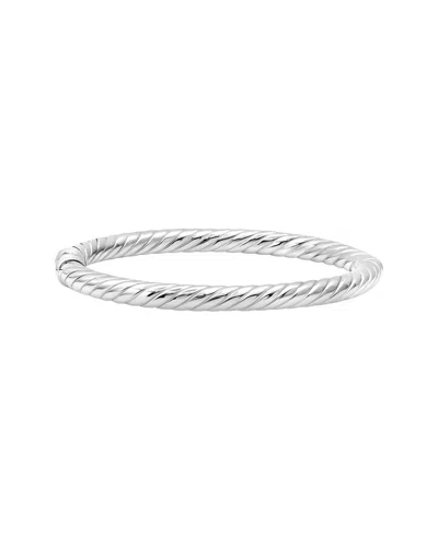 Maxcolor Silver Twist Bracelet In White