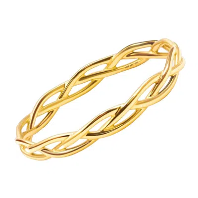 Maxcolor Solid 10k Yellow Gold Braided Ring