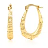 Maxcolor Solid 10k Yellow Gold Puffed Creole 19mm Hoop Earrings In Gold