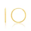 Maxcolor Solid 14k Gold Hoop Earrings 1mm Tube Flex Continuous In 10mm-14mm (0.4-1 Inch) Diameter Gold Hoop E In Yellow