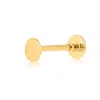 Maxcolor Solid 14k Gold Single Disk Comfy Flat Back Cartilage Gold Stud Earring Piercing In Gold