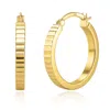 Maxcolor Solid 14k Yellow Gold 20mm Hoop Earrings In Gold