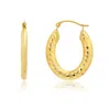 Maxcolor Solid 14k Yellow Gold 23mm Chunky Twist Hoop Earrings With Click-top Closure In Yellow