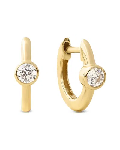 Maxcolor Solitaire 0.28 Ct. Tw. Lab-grown Diamond 14k Earrings In Gold