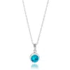 Maxcolor Sterling Silver Crystal Halo Pendant Necklace In Metallic