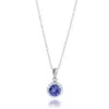 Maxcolor Sterling Silver Crystal Halo Pendant Necklace In Metallic