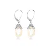 Maxcolor Sterling Silver Cultured 10-11mm Pearl Drop Leverback Earrings In Multi
