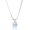 Maxcolor Sterling Silver Cushion Cut Gemstone Pendant Necklaces With 18 Inch Box Chain In Blue