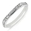 Maxcolor Sterling Silver Filigree Squared Bangle Bracelet With Hinged Clasp In Silver