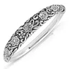 Maxcolor Sterling Silver Floral Filigree Bangle Bracelet With Hinged Clasp In Metallic