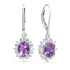 Maxcolor Silver 1.80 Ct. Tw. Amethyst Dangle Earrings In Metallic