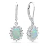 Maxcolor Silver 1.00 Ct. Tw. Lab-grown Opal Dangle Earrings In Multi