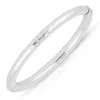 Maxcolor Sterling Silver Hammered Finish Bangle Bracelet With Hinged Clasp In Silver