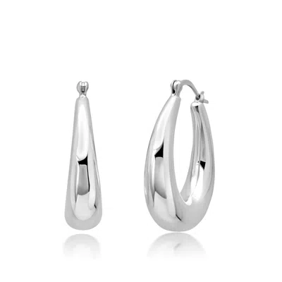 Maxcolor Sterling Silver Hoop Earrings