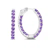 Maxcolor Sterling Silver Inside Out Gemstone Vault Lock Earring In Metallic