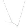 Maxcolor Sterling Silver Large Sideways Block Letter Initial With Extendable Cable Chain, 16 To 18 Inches In Multi
