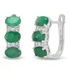 Maxcolor Silver 3.00 Ct. Tw. Emerald Hoops In Multi