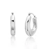 Maxcolor Sterling Silver Oval Polished Morph Hoop Earrings In Silver