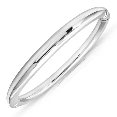 Maxcolor Sterling Silver Polished Classic Bangle Bracelet With Hinged Clasp