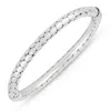 Maxcolor Sterling Silver Snake Textured Bangle Bracelet With Hinged Clasp In Silver