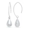 Maxcolor Sterling Silver Tear Drop Wire Dangle Earrings In White