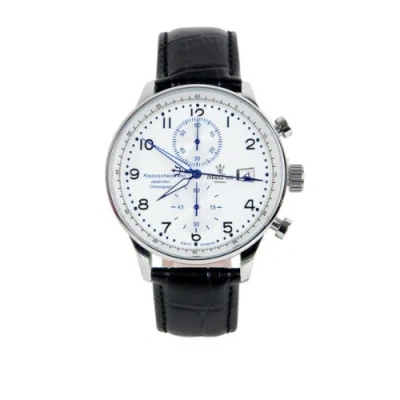 Pre-owned Maxfox Men's Metal + Leather Band Analog Watch Mf7082lt Klassischechrono