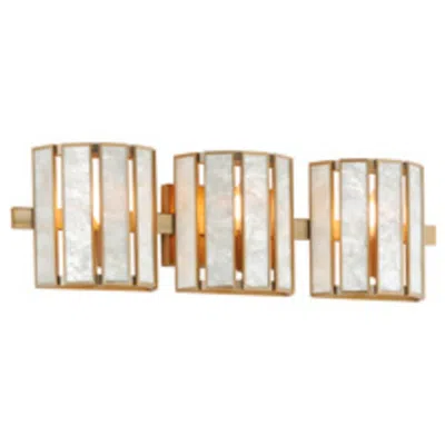 Maxim Miramar 27" Wide Capiz/natural Aged Brass 3-light Wall Sconce