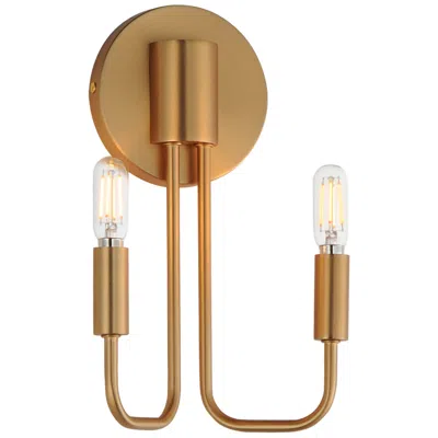 Maxim Abner 12" High Natural Aged Brass 2-light Wall Sconce