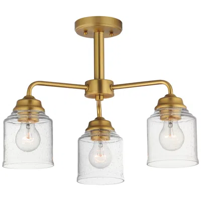 Maxim Acadia 20" Natural Aged Brass 3-light Semi-flush Mount/chandelier