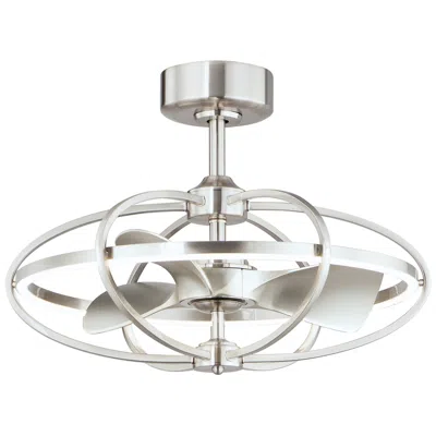 Maxim 22"  Corona Satin Nickel Cct Led Fandelier Smart Ceiling Fan