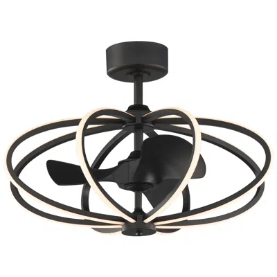 Maxim 33 1/2"  Solstice Black 8-light Wifi-enabled Led Fandelight