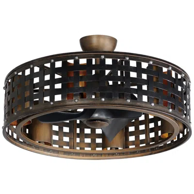 Maxim 33"  Portcullis Bronze Gilt Led Fandelier