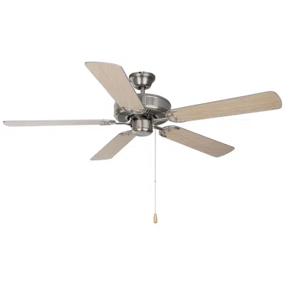 Maxim 52" Basic-max Satin Nickel Maple Ceiling Fan With Pull Chain