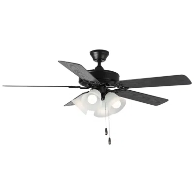 Maxim 52"  Basic-max 4-light Led Black Finish Pull Chain Ceiling Fan