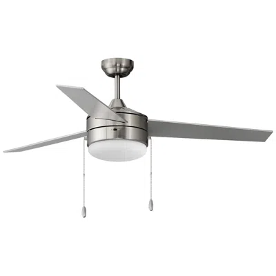 Maxim 52"  Trio Satin Nickel And Black Led Ceiling Fan