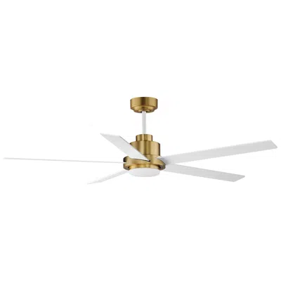 Maxim 60" Daisy Natural Aged Brass Led Ceiling Fan W/ White Blades